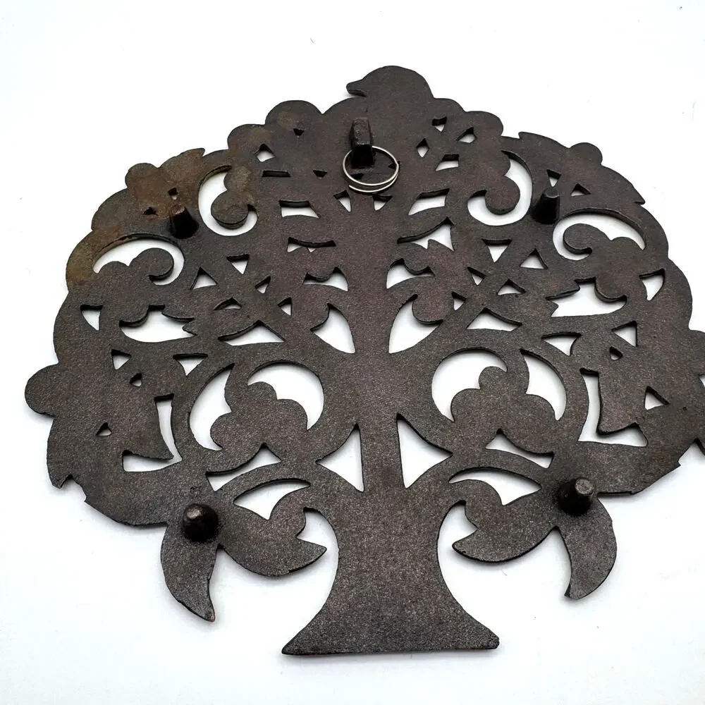 Vintage  Tree of Life Bird Trivet Wall Hanging Hot Plate Kitchen Decor